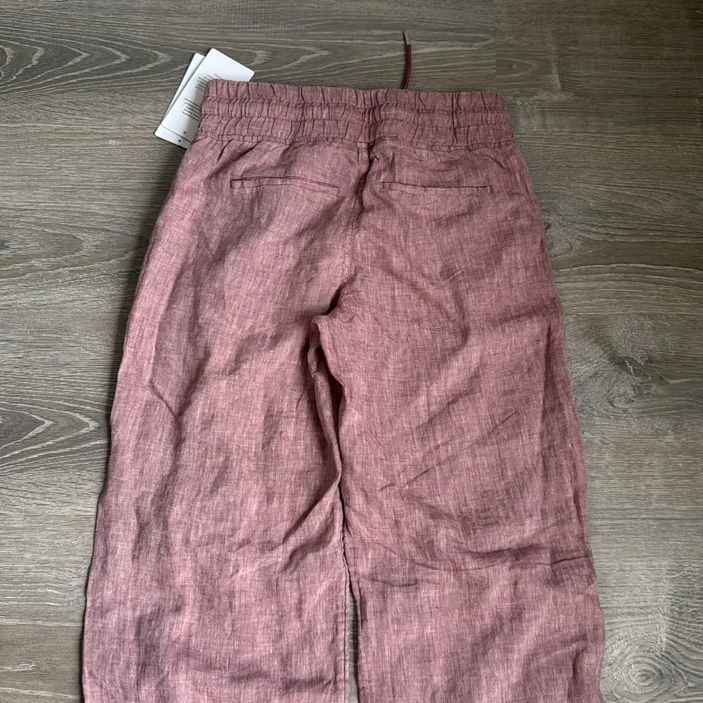 NEW ATHLETA Cabo Pink Linen Drawstring  Pants 2